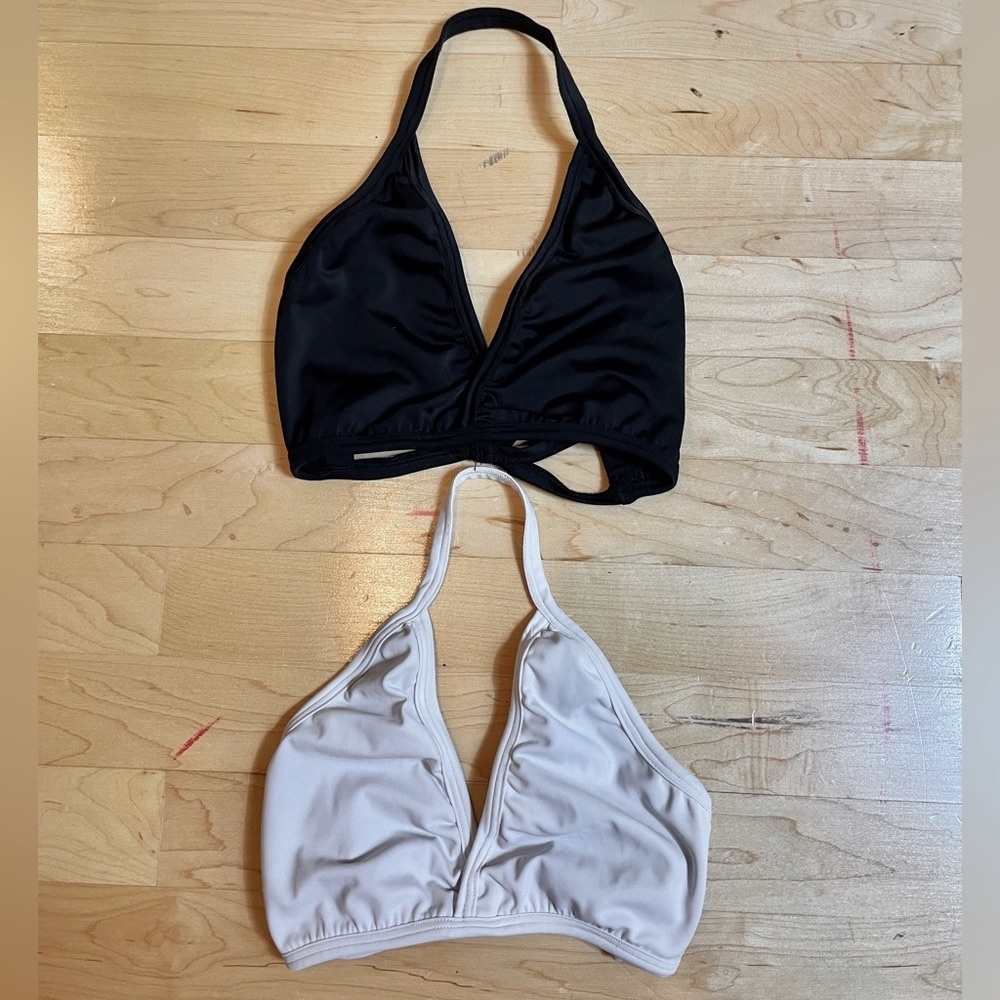 2nd Skin - BUNDLE of 2 Bras - Halter Strappy Back Bras - Black and White